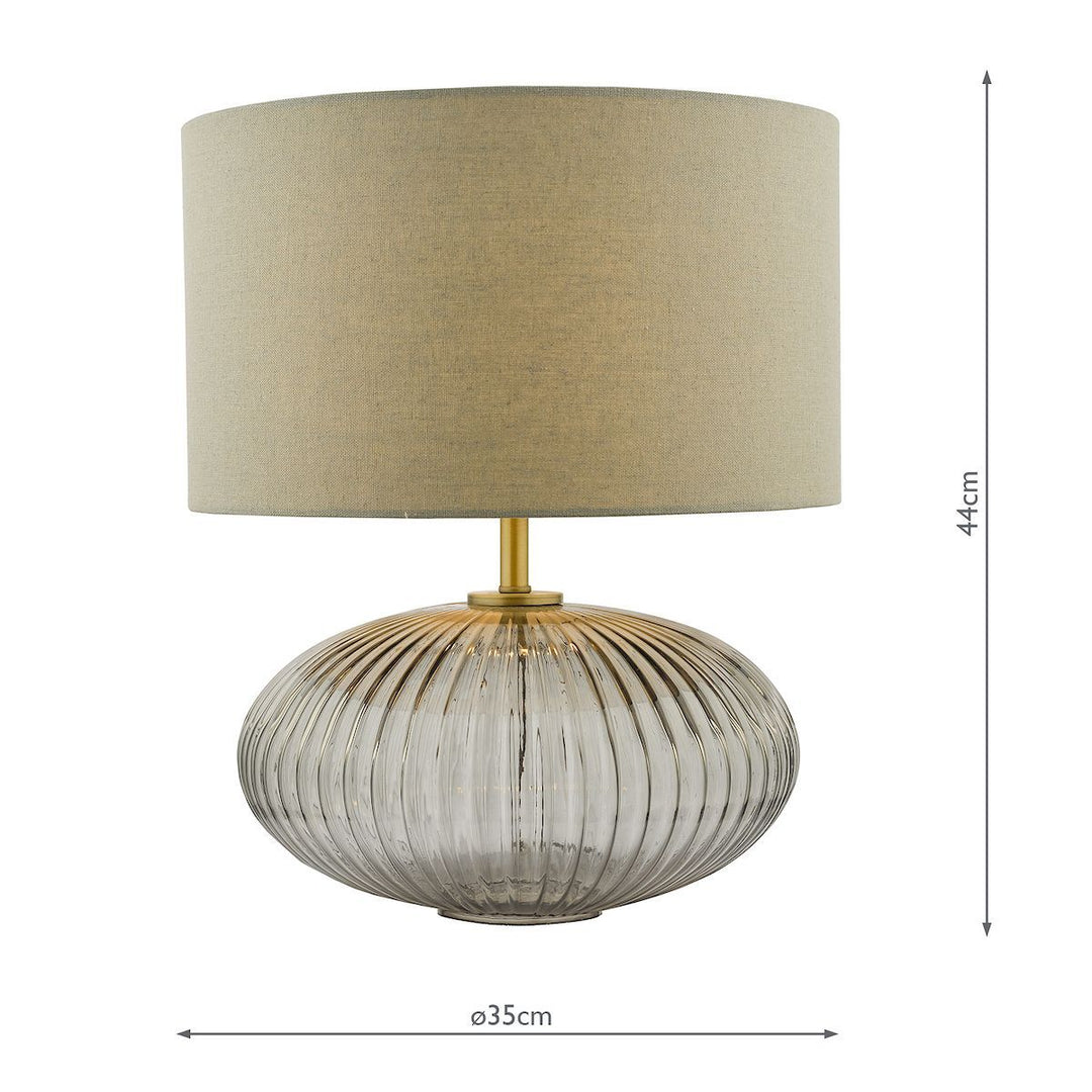 Dar EDM4275 | Edmond | Table Lamp | Smoked Glass with Antique Brass Detail