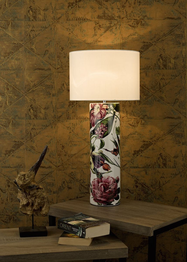 Dar ELA4203 | Elana | Ceramic Table Lamp Base | Tropical Print