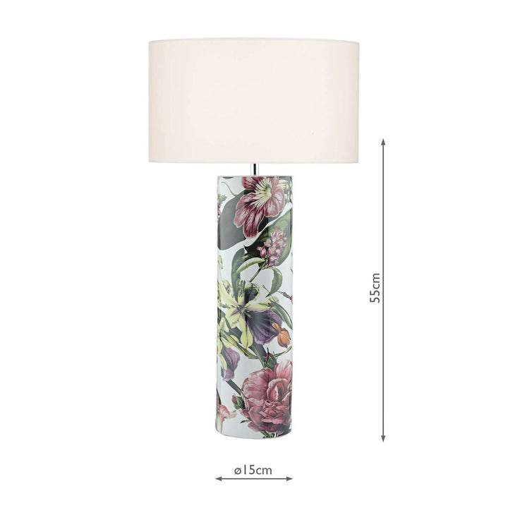 Dar ELA4203 | Elana | Ceramic Table Lamp Base | Tropical Print