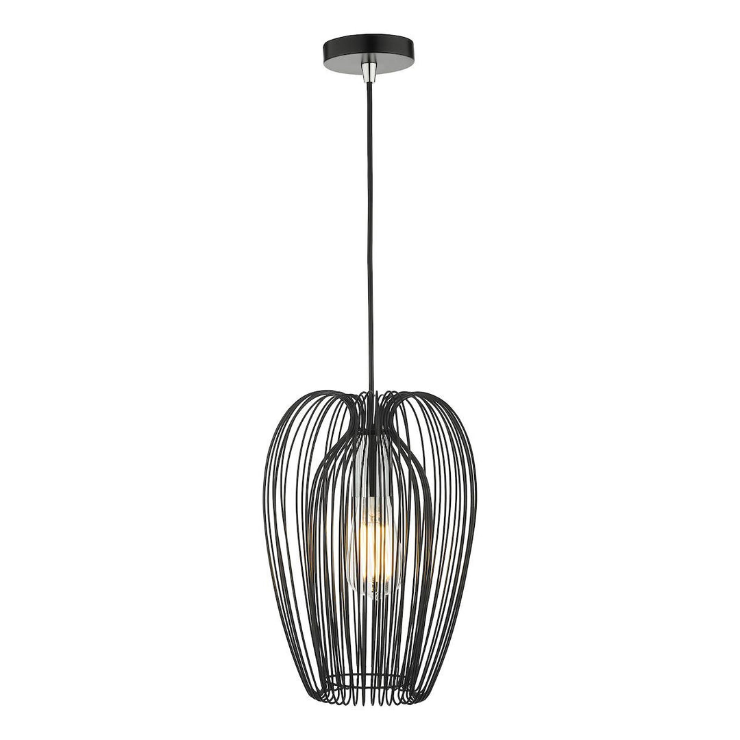 Dar ERO0122 Ero 1 Light Single Pendant Black And Chrome