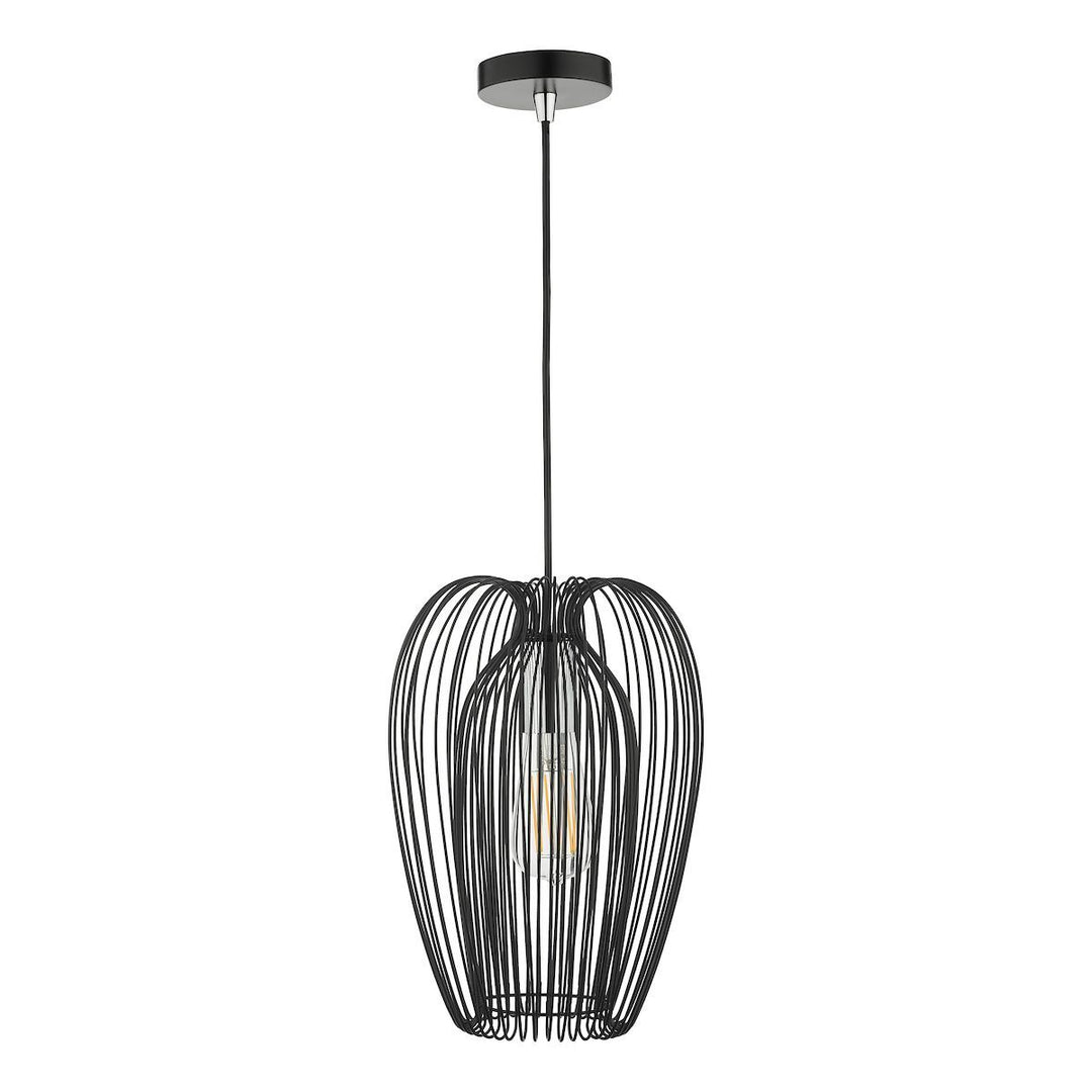 Dar ERO0122 Ero 1 Light Single Pendant Black And Chrome