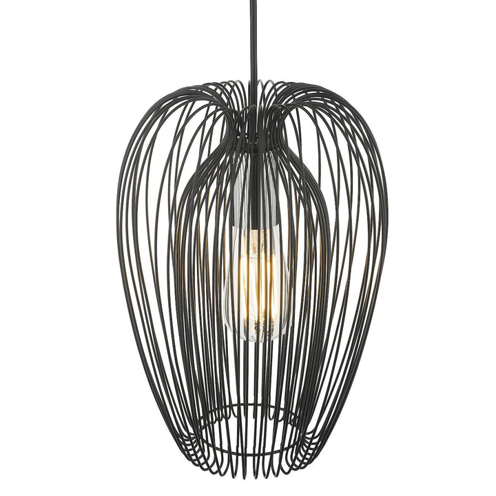 Dar ERO0122 Ero 1 Light Single Pendant Black And Chrome