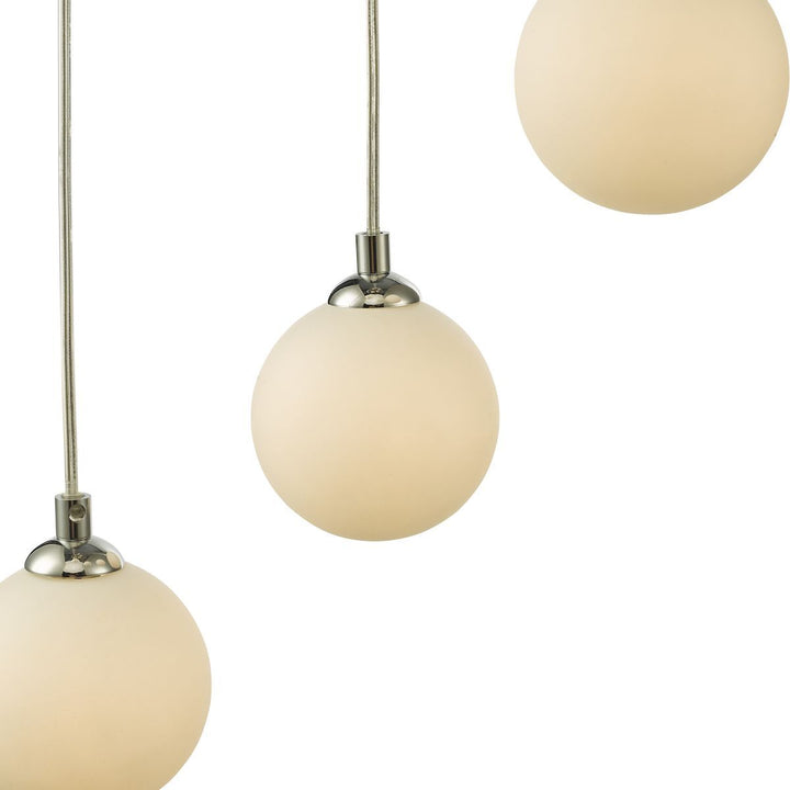 Dar FED0550-02 | Federico | 5-Light Cluster Pendant | Polished Chrome with Opal Glass