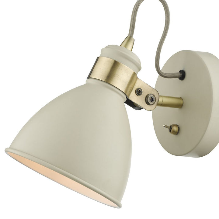 Dar FRE0733 Frederick Single Wall Light Cream Antique Brass