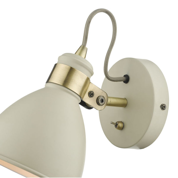 Dar FRE0733 Frederick Single Wall Light Cream Antique Brass