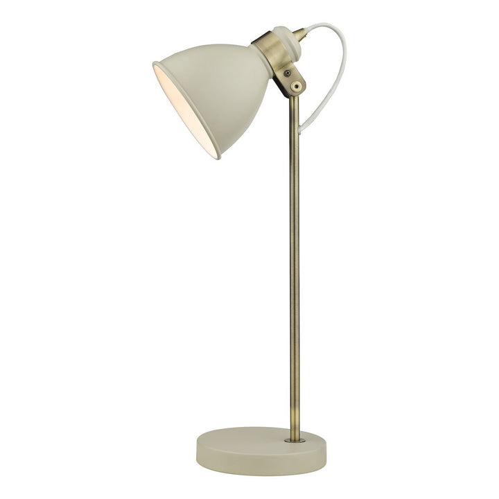 Dar FRE4233 Frederick Task Table Lamp Cream Antique Brass