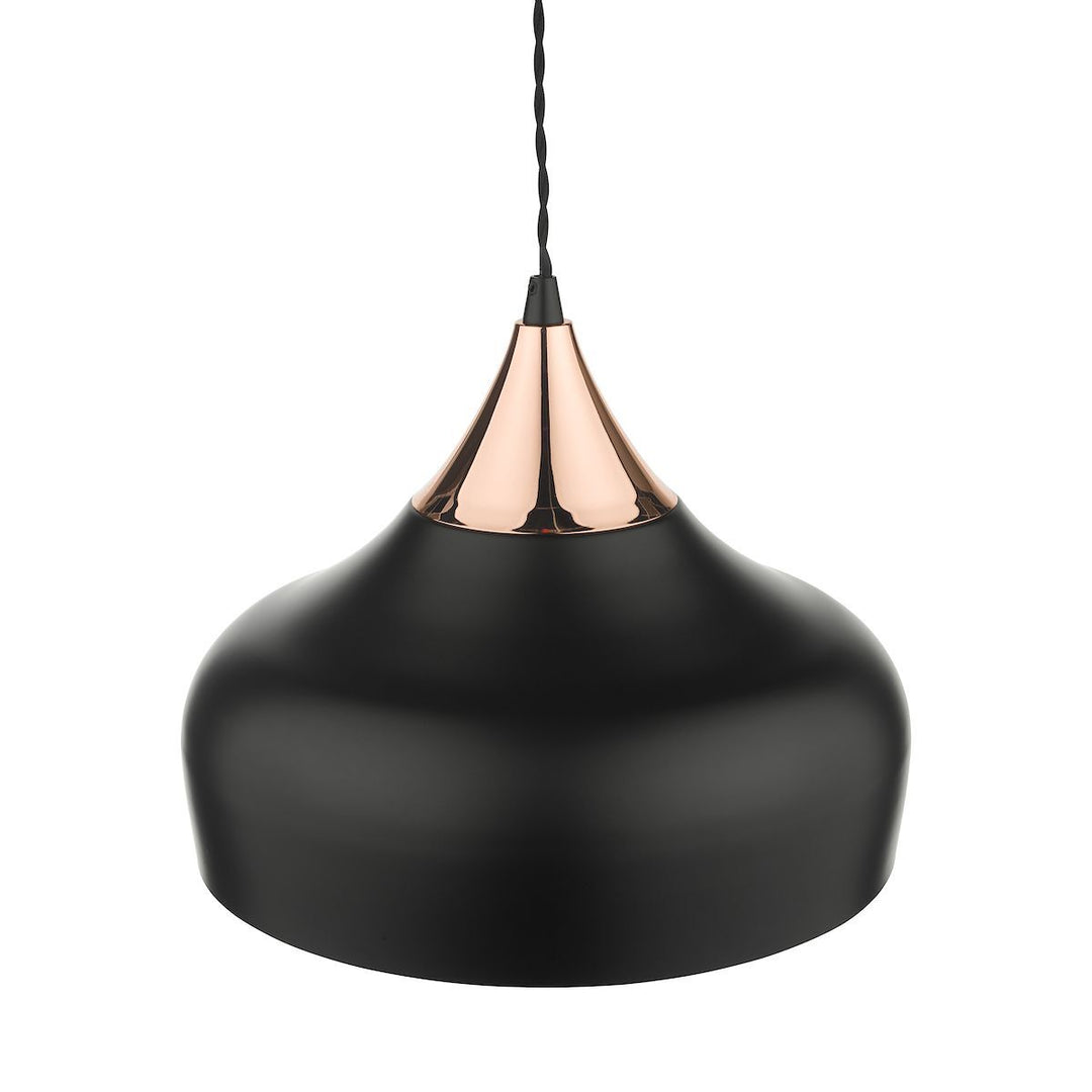 Dar GAU0164 | Gaucho Pendant | 1-Light | Black & Copper Finish