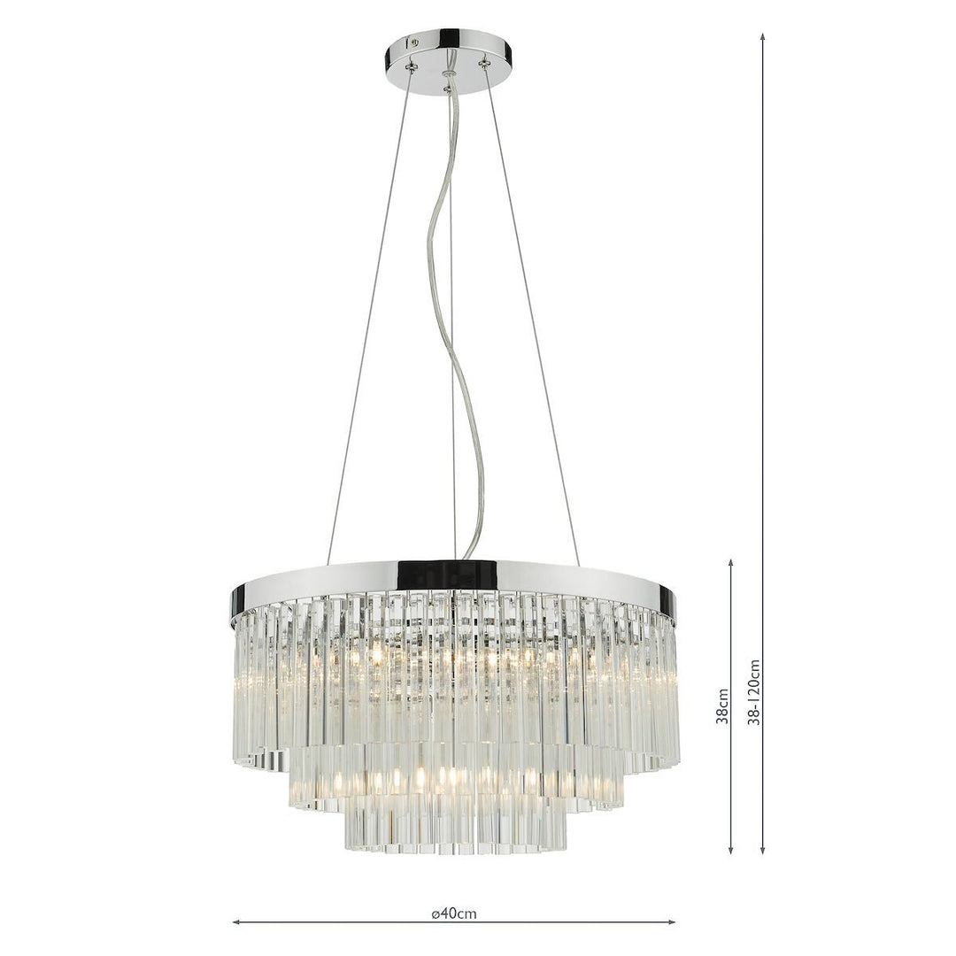 Dar GIO0508 | Giovana Pendant | 5-Light | Polished Chrome & Clear Glass