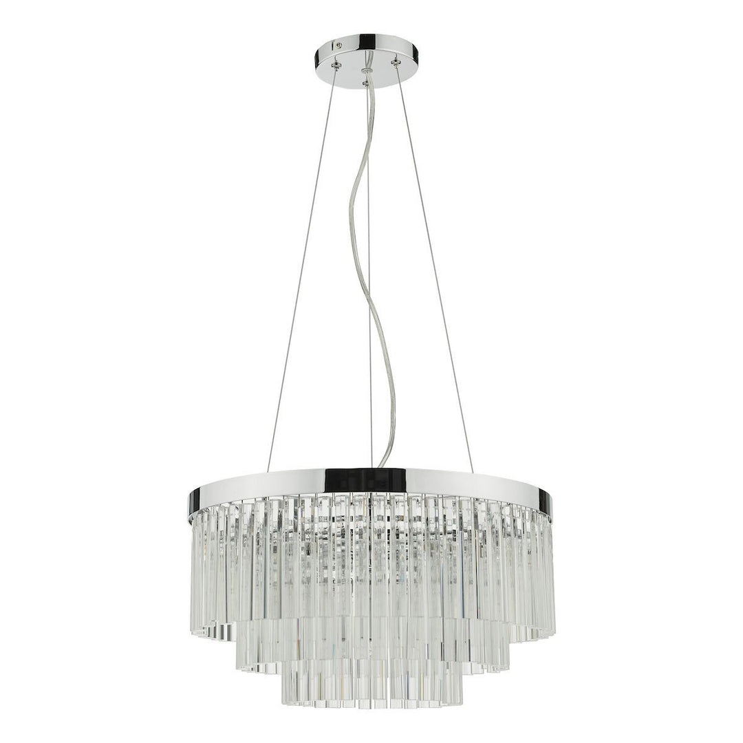 Dar GIO0508 | Giovana Pendant | 5-Light | Polished Chrome & Clear Glass