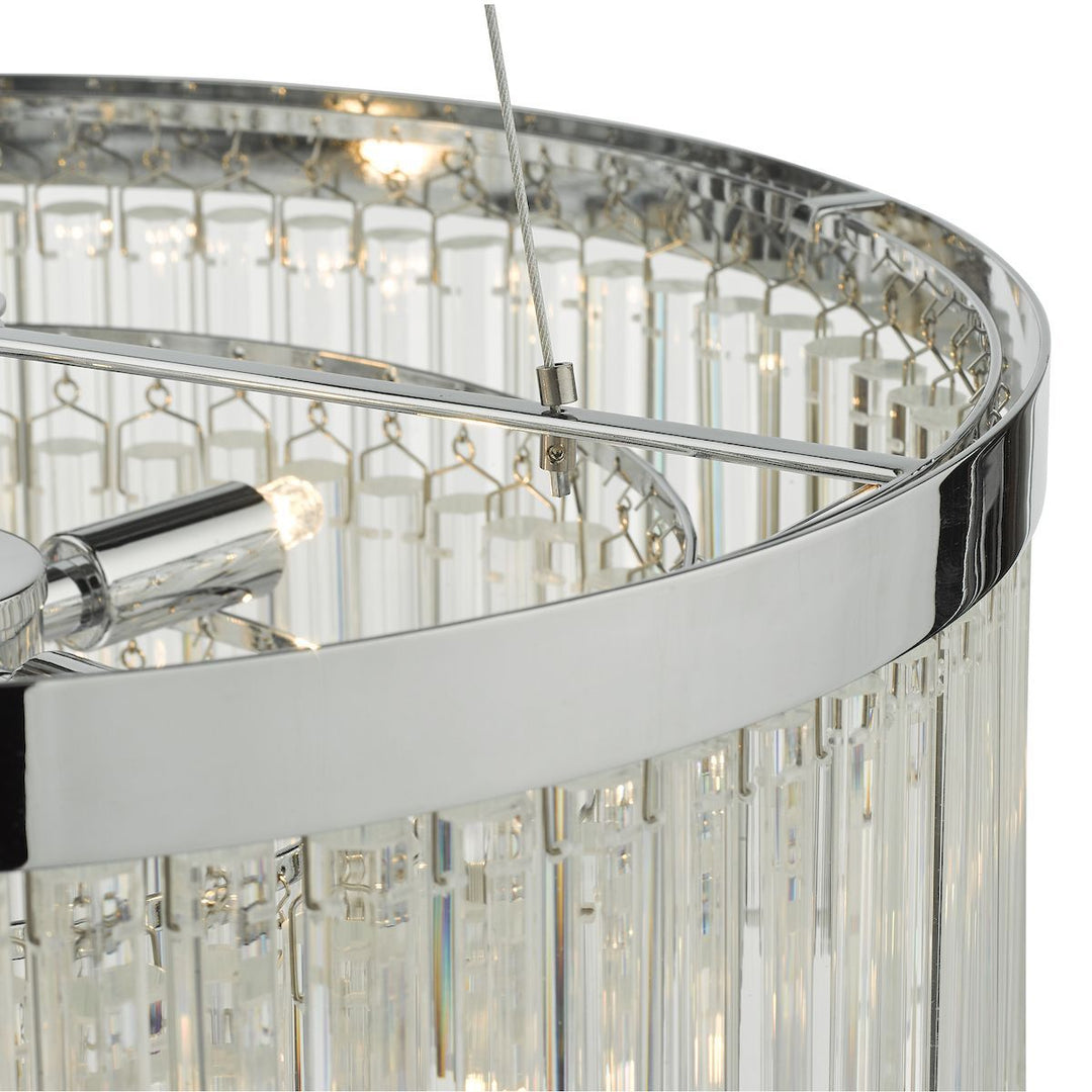 Dar GIO0508 | Giovana Pendant | 5-Light | Polished Chrome & Clear Glass