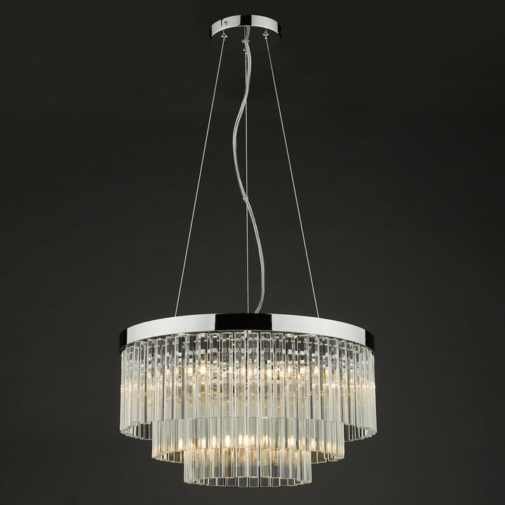 Dar GIO0508 | Giovana Pendant | 5-Light | Polished Chrome & Clear Glass