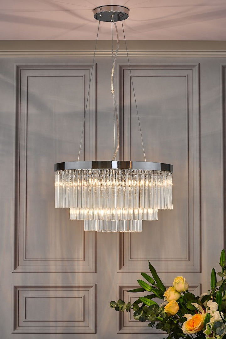 Dar GIO0508 | Giovana Pendant | 5-Light | Polished Chrome & Clear Glass