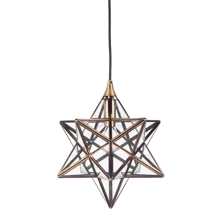 Dar ILA0175 | ILARIO Star Pendant | Antique Brass with Glass | Small