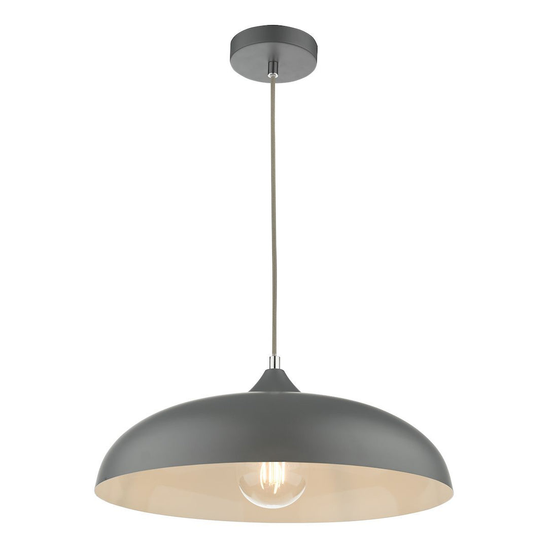 Dar KAE0137 Kaelan 1 Light Single Pendant Graphite