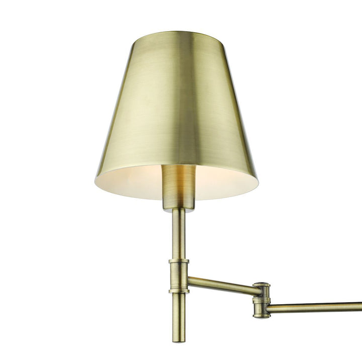 Dar KEN0775 | Kensington | 1 Light Swing Arm Wall Light | Antique Brass