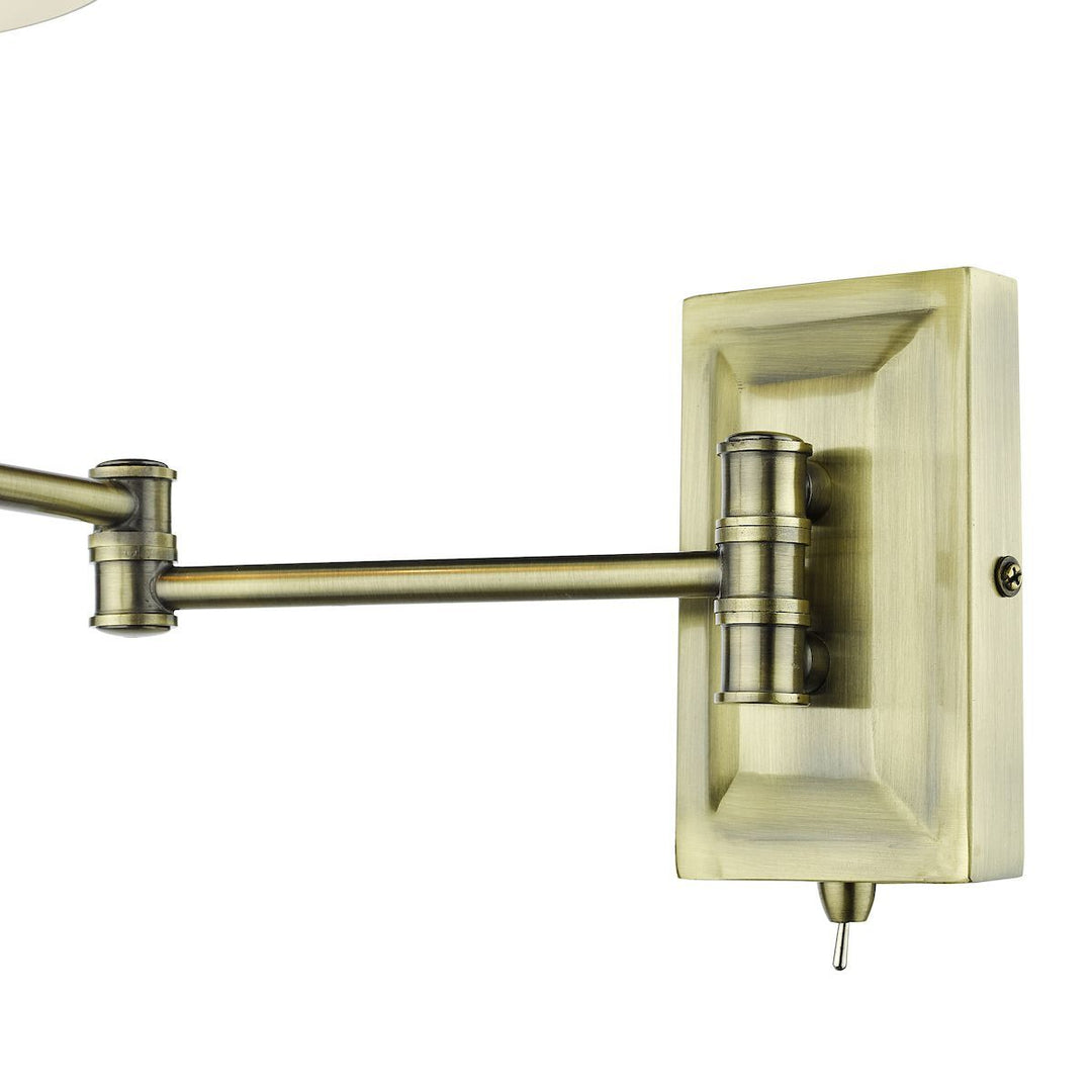 Dar KEN0775 | Kensington | 1 Light Swing Arm Wall Light | Antique Brass