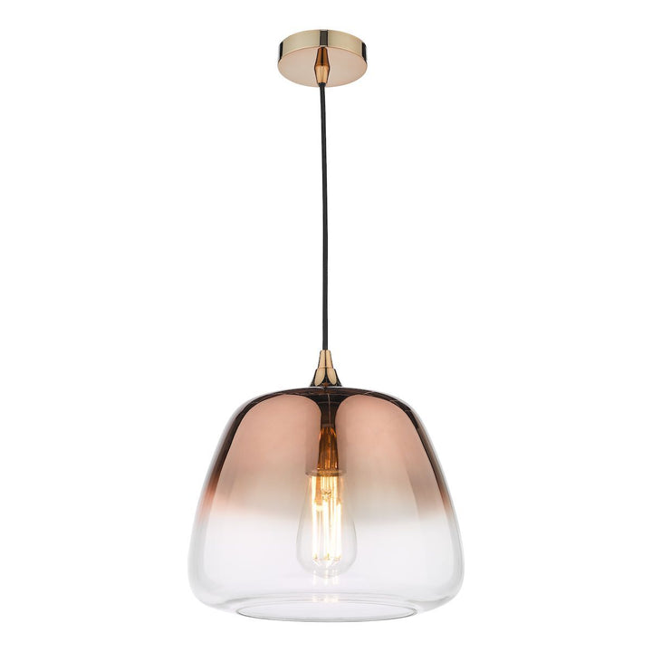 Dar KLA0164 | Klaxon | 1-Light Pendant | Ombre Copper Glass