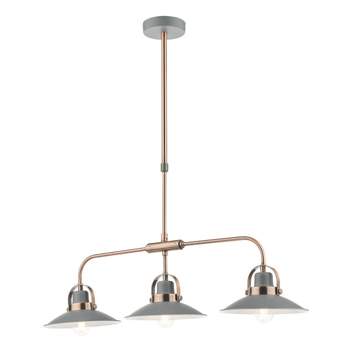 Dar LID0339 Liden 3 Light Bar Pendant Graphite Copper