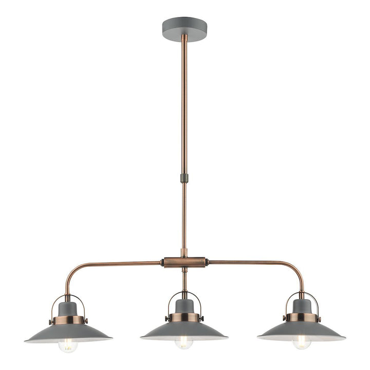 Dar LID0339 Liden 3 Light Bar Pendant Graphite Copper