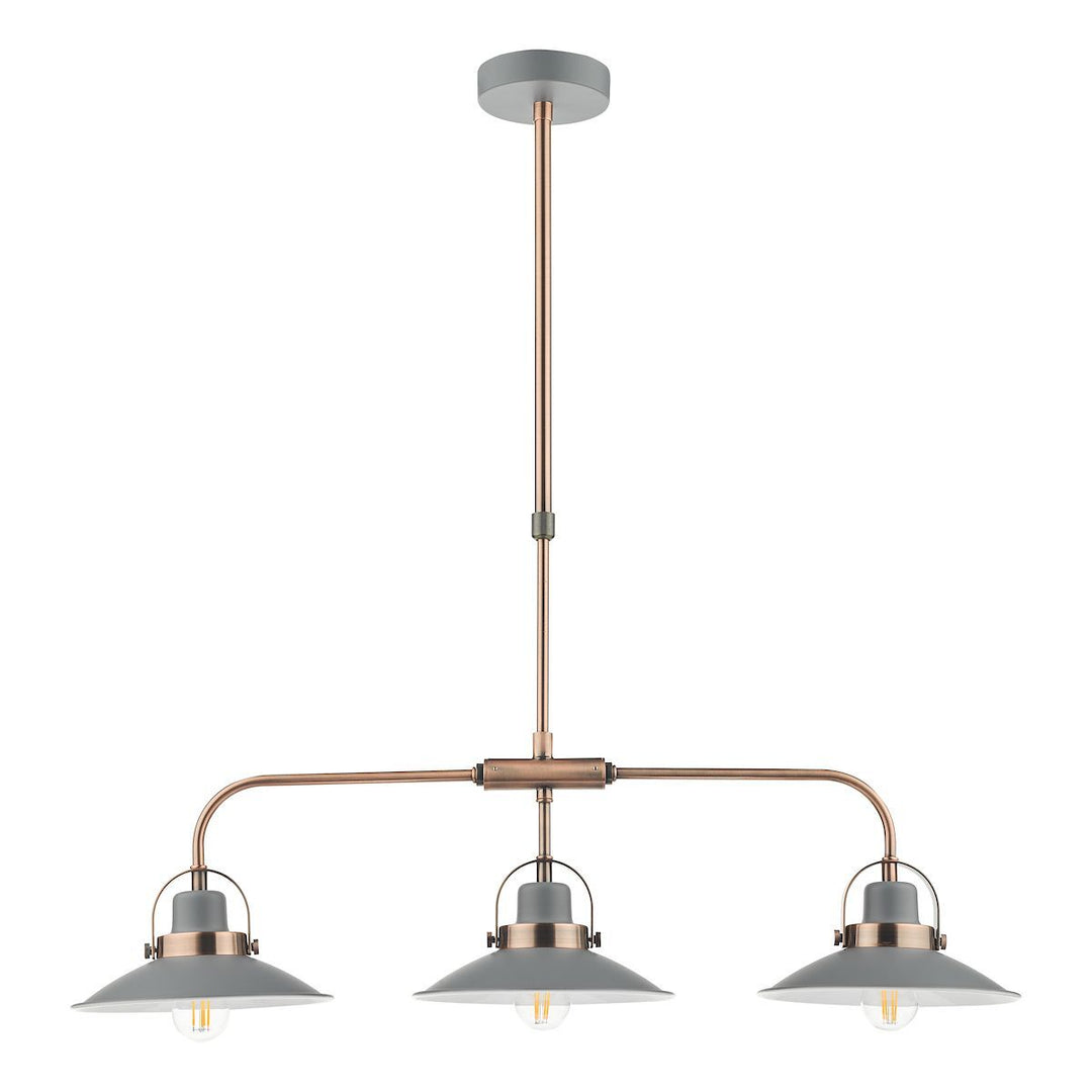 Dar LID0339 Liden 3 Light Bar Pendant Graphite Copper