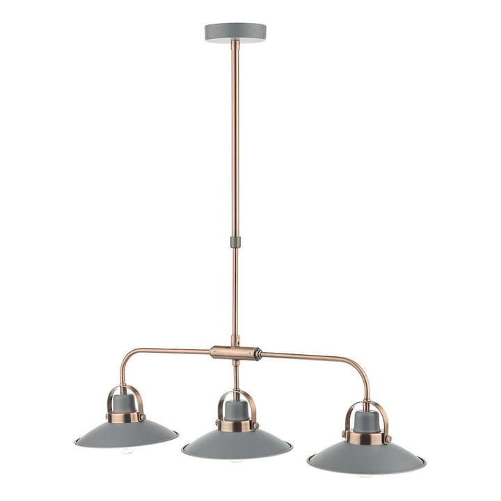 Dar LID0339 Liden 3 Light Bar Pendant Graphite Copper