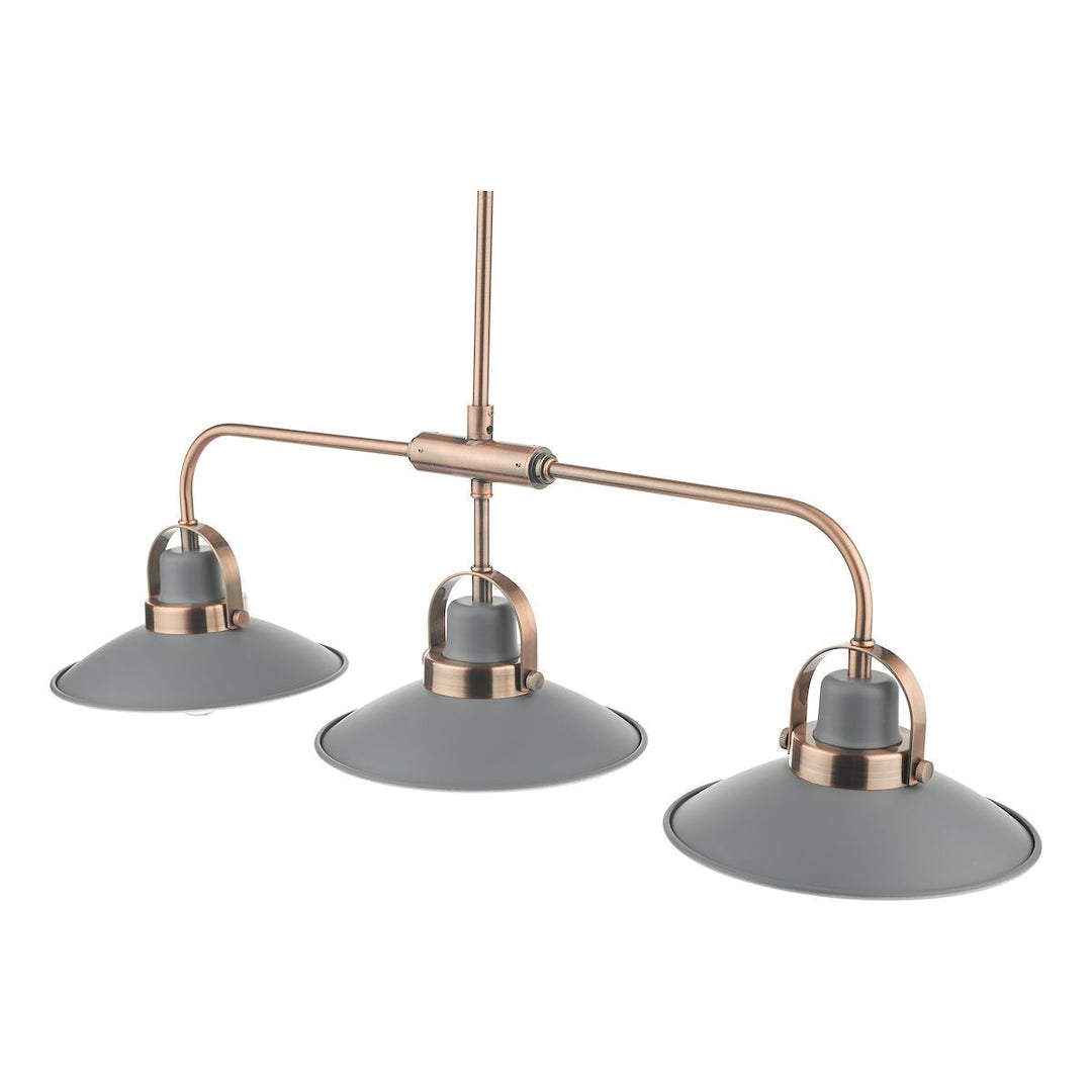 Dar LID0339 Liden 3 Light Bar Pendant Graphite Copper