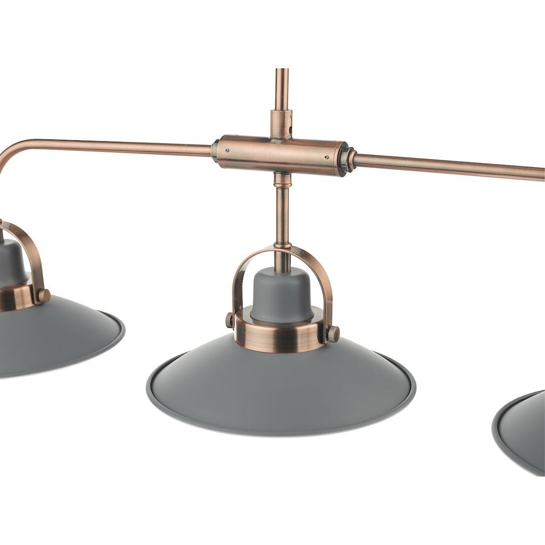 Dar LID0339 Liden 3 Light Bar Pendant Graphite Copper