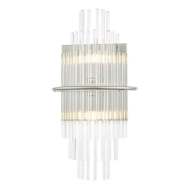 Dar LUK0950 | Lukas | 2 Light Wall Light | Polished Chrome & Glass