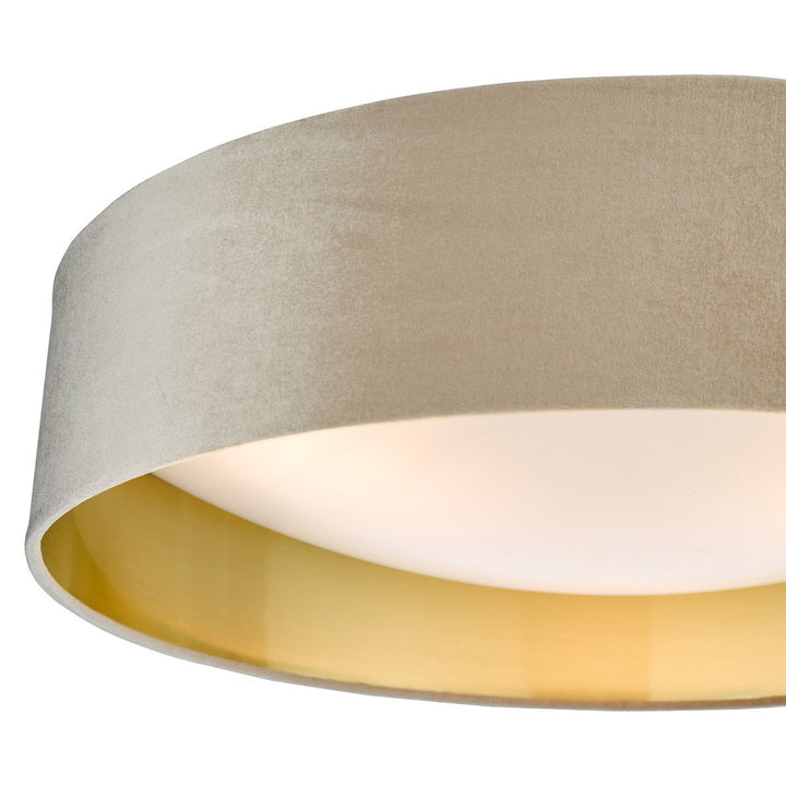 Dar NYS4801 | Nysa 3-Light Flush | Velvet Taupe Shade 60cm