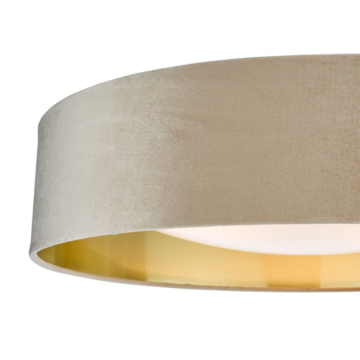 Dar NYS4801 | Nysa 3-Light Flush | Velvet Taupe Shade 60cm