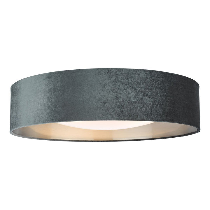 Dar NYS4861 | Nysa 3-Light Flush | Velvet Dark Grey Shade 60cm