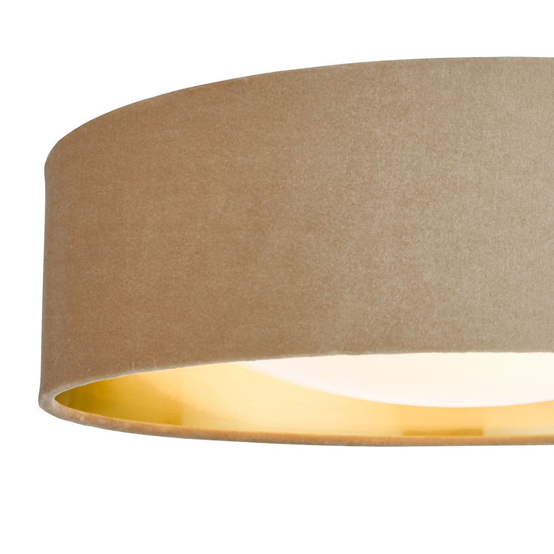 Dar NYS5001 | Nysa 2-Light Flush | Velvet Taupe Shade 40cm