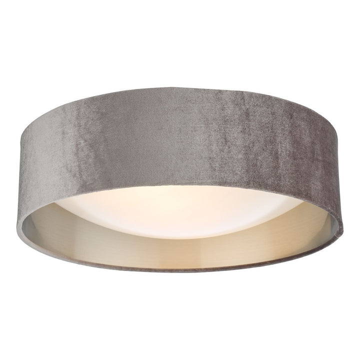 Dar NYS5037 | Nysa 2-Light Flush | Velvet Mink Shade 40cm