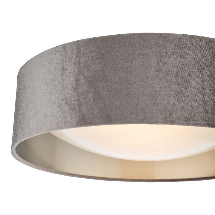 Dar NYS5037 | Nysa 2-Light Flush | Velvet Mink Shade 40cm