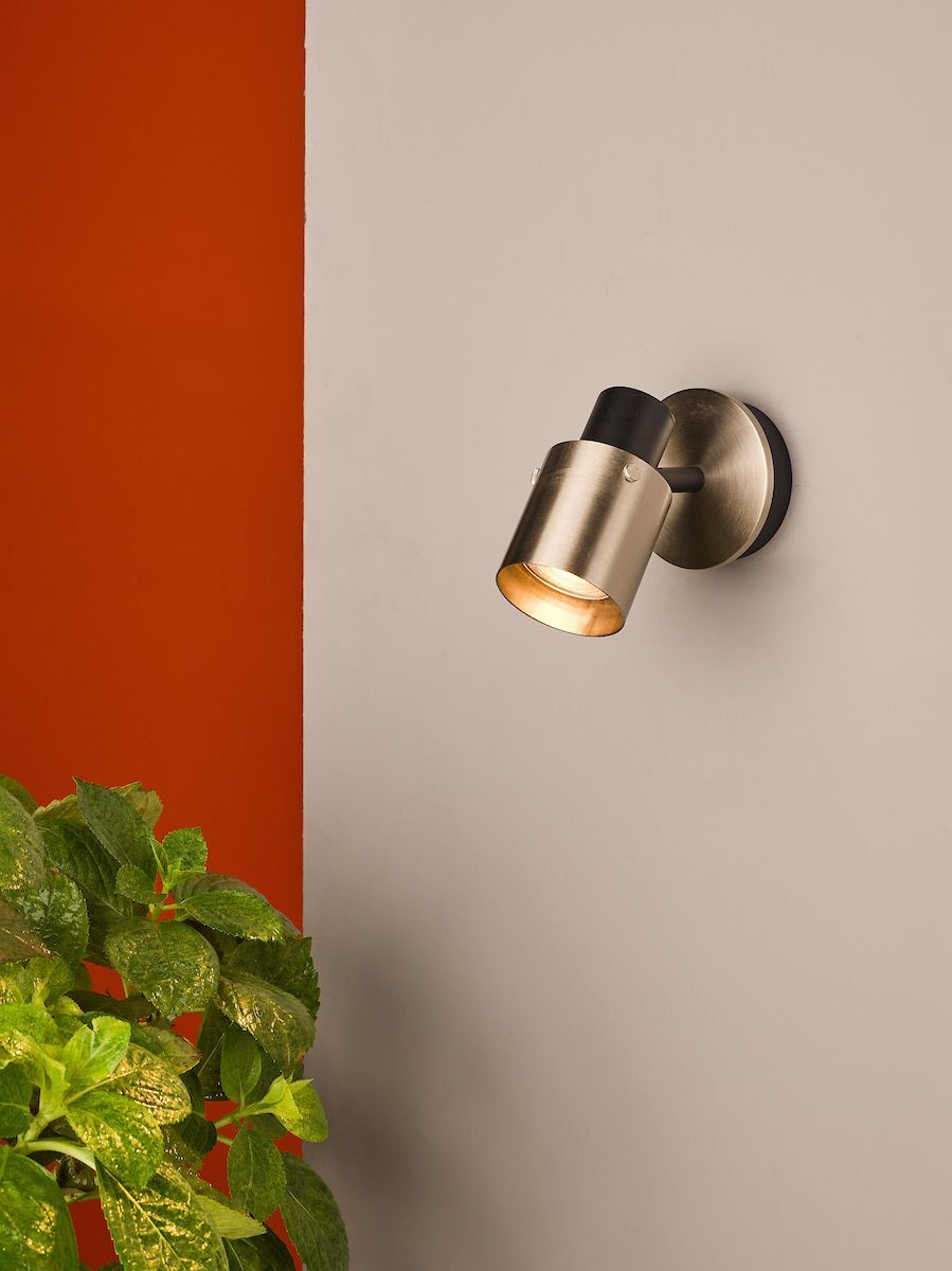 Dar RYA0738 | Ryan | Single Spotlight | Brushed Nickel & Matt Black