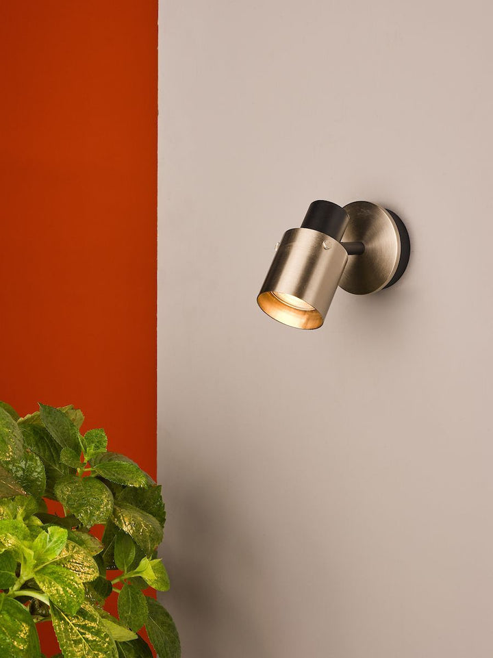 Dar RYA0738 | Ryan | Single Spotlight | Brushed Nickel & Matt Black