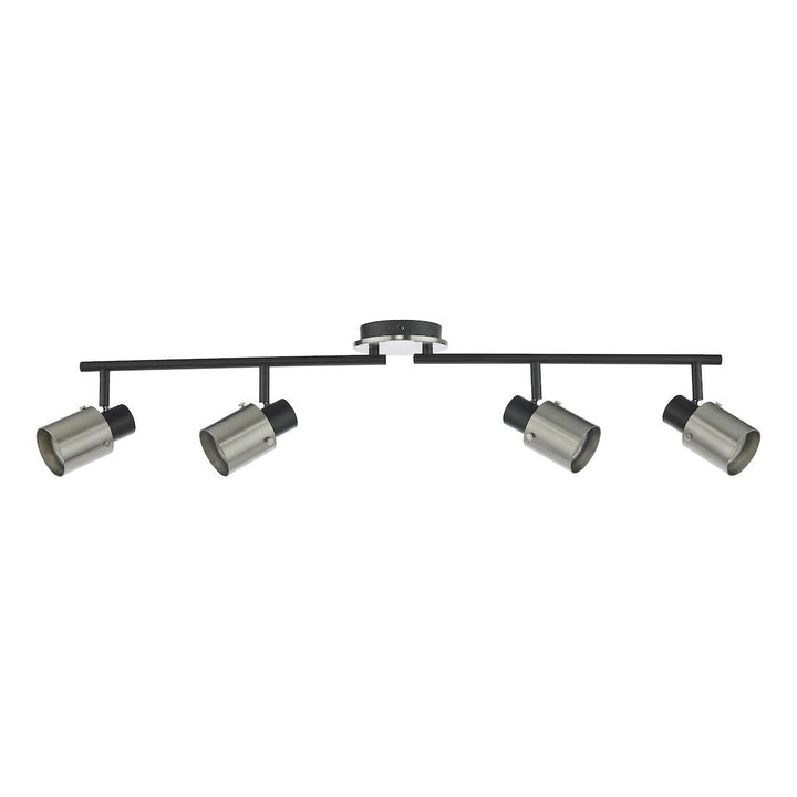 Dar RYA8438 | Ryan | 4 Light Bar Spotlight | Brushed Nickel & Matt Black