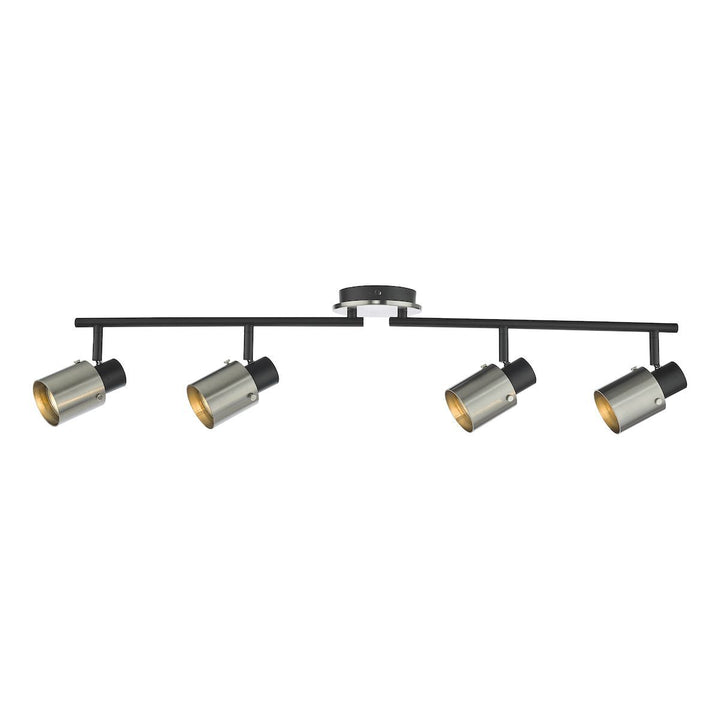 Dar RYA8438 | Ryan | 4 Light Bar Spotlight | Brushed Nickel & Matt Black