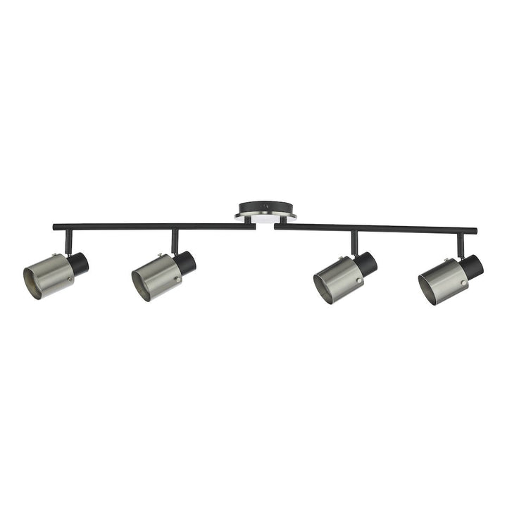 Dar RYA8438 | Ryan | 4 Light Bar Spotlight | Brushed Nickel & Matt Black