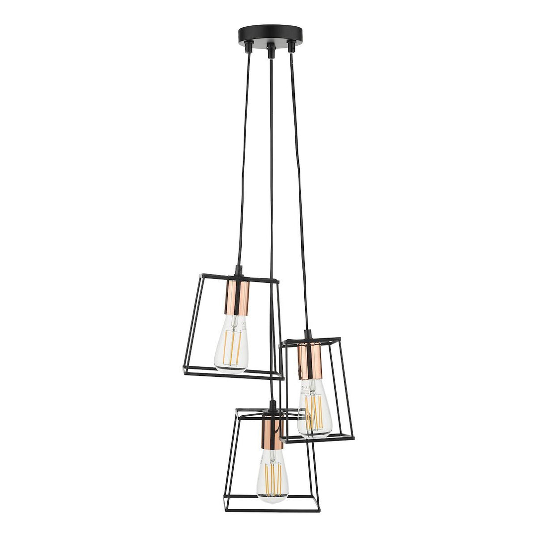 Dar TOW0322 | Tower Cluster Pendant | Black & Copper Trio