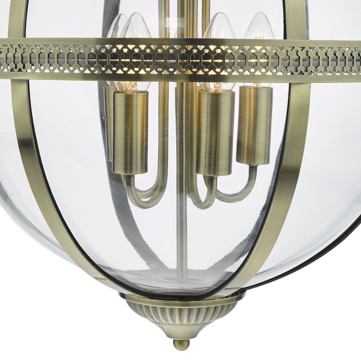 Dar VAN0575 | Vanessa 5-Light Antique Brass Lantern