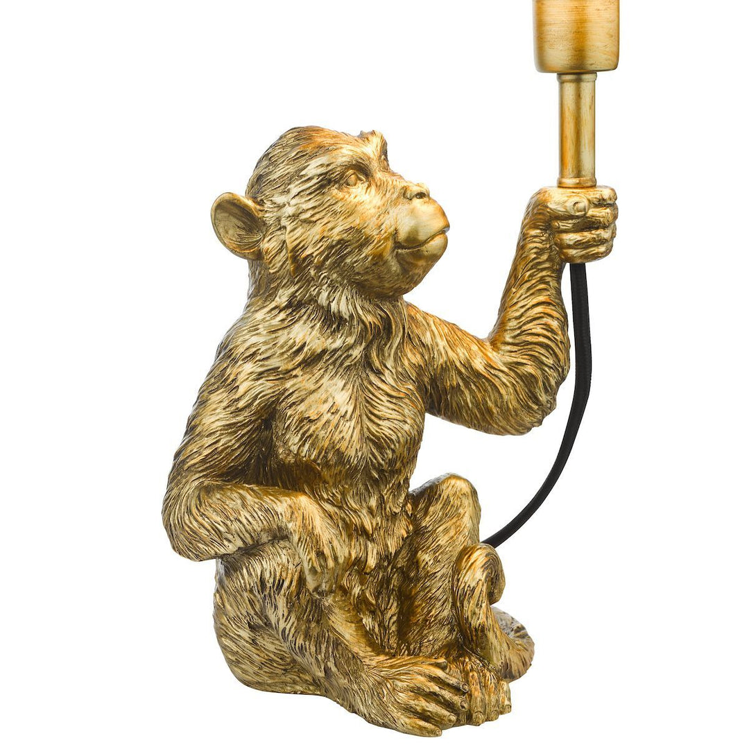 Dar ZIR4235 | Zira Monkey Table Lamp | Gold with Shade