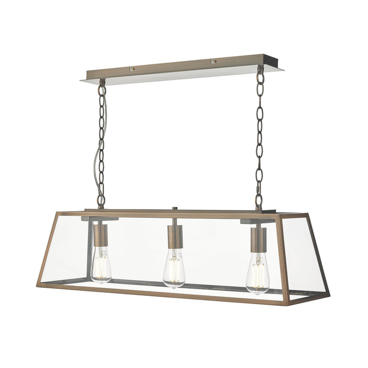 Dar ACA0364 Academy 3 Light Bar Pendant Antique Copper