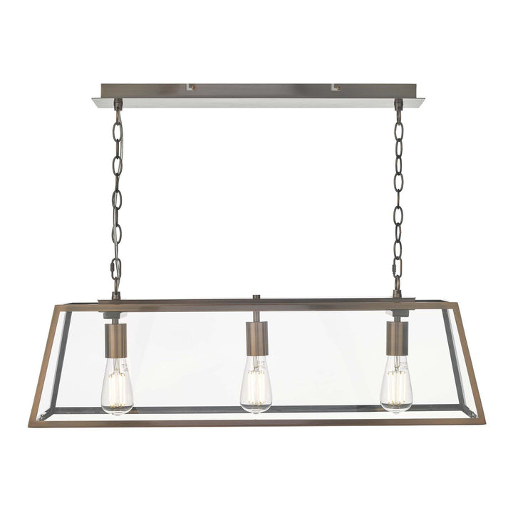 Dar ACA0364 Academy 3 Light Bar Pendant Antique Copper