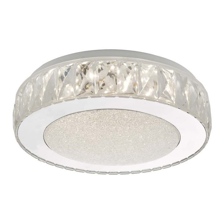 Dar Lighting AKE5208 | Akelia Small LED Flush Mount | Acrylic and Stainless Steel