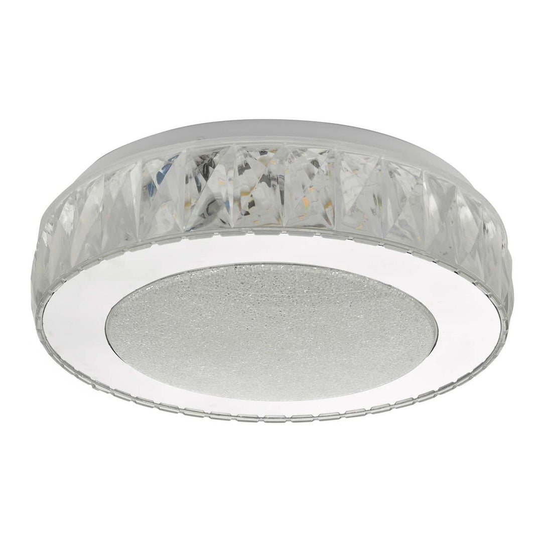 Dar Lighting AKE5208 | Akelia Small LED Flush Mount | Acrylic and Stainless Steel