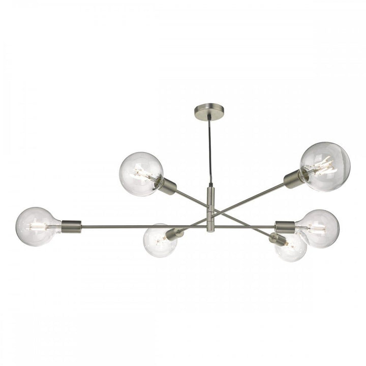 Dar ALA0646 | Alana 6-Light Pendant | Satin Chrome