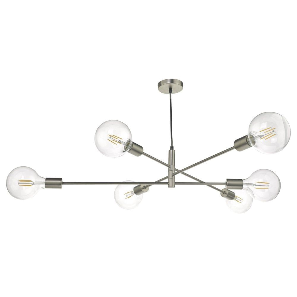 Dar ALA0646 | Alana 6-Light Pendant | Satin Chrome