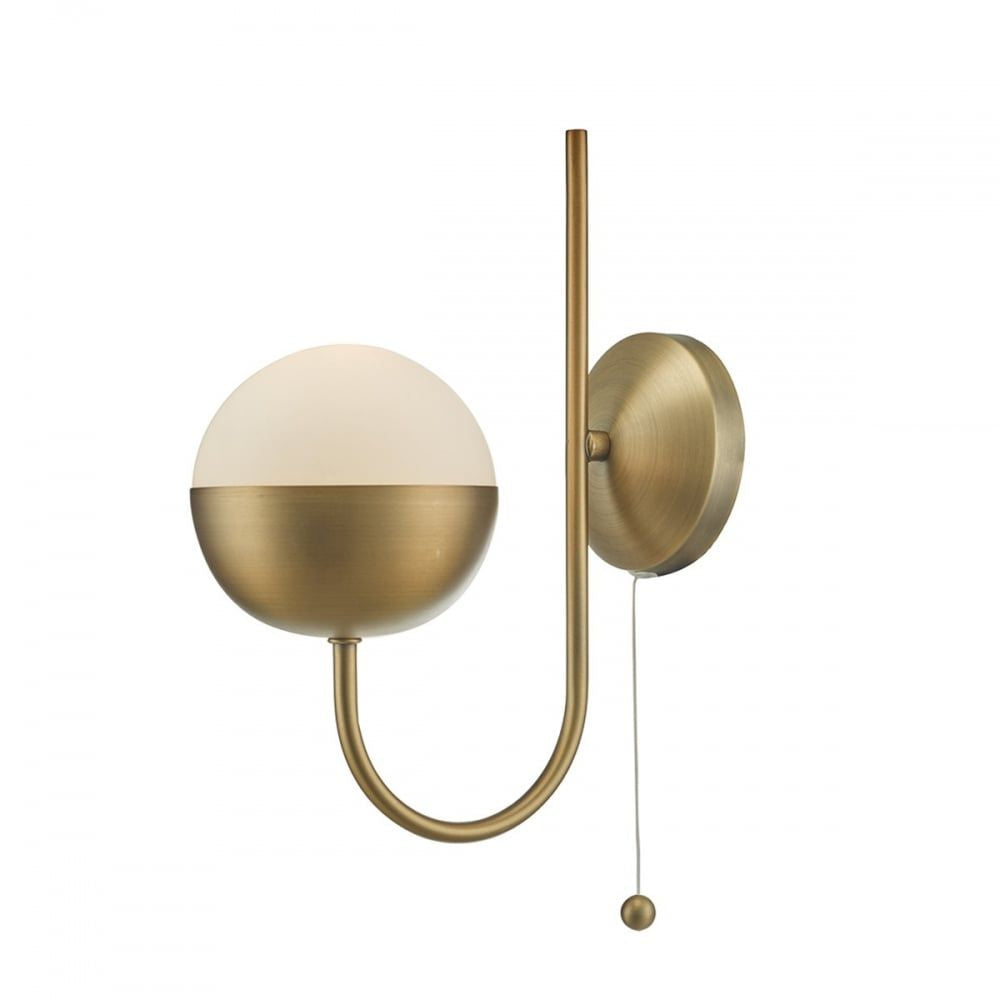 Dar AND0742 Andre 1 Light Wall Light Aged Brass