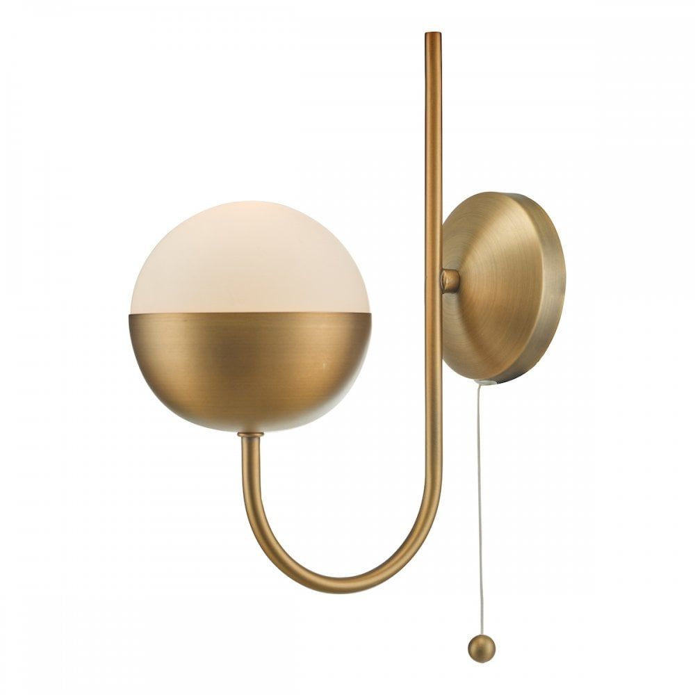 Dar AND0742 Andre 1 Light Wall Light Aged Brass